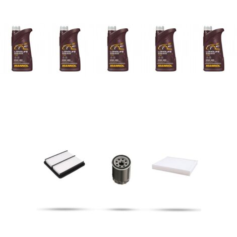 Kit tagliando 3 FILTRI e 5L OLIO compatibile con Mitsubishi Outlander II (CWW) 2.4 MIVEC 125kw dal 2007