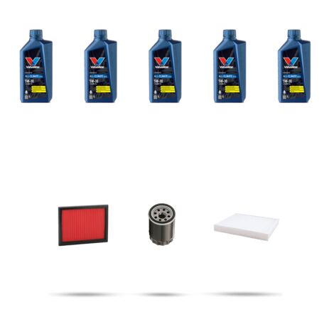Kit tagliando 3 FILTRI e 5L OLIO compatibile con Nissan Juke (F15,F15E) 1.6 83kw dal 2018