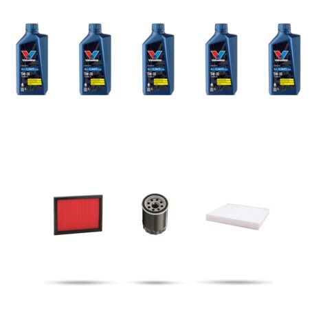 Kit tagliando 3 FILTRI e 5L OLIO compatibile con Nissan Juke (F15,F15E) 1.6 LPG 85kw dal 2012