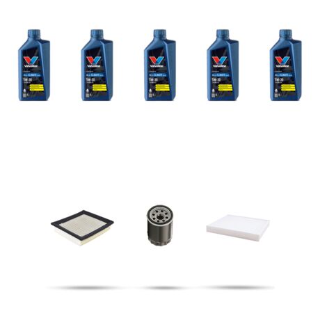 Kit tagliando 3 FILTRI e 5L OLIO compatibile con Nissan Teana 2.5 v6 134kw Dal 2008