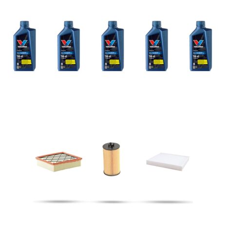 Kit tagliando 3 FILTRI e 5L OLIO compatibile con Opel Astra J ,GTC,SW 1.6 16v Turbo 132kw Dal 2009