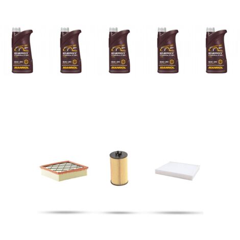 Kit tagliando 3 FILTRI e 5L OLIO compatibile con Opel Astra J ,GTC,SW 1.6 16v Turbo 132kw Dal 2009