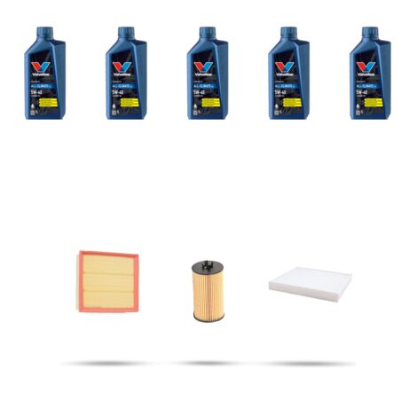 Kit tagliando 3 FILTRI e 5L OLIO compatibile con Opel Corsa D 1.6 16v Turbo 110kw Dal 2007