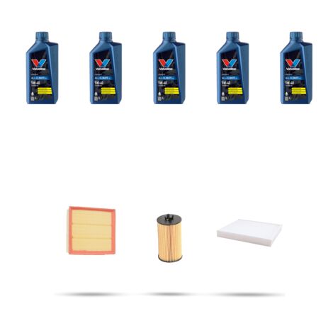 Kit tagliando 3 FILTRI e 5L OLIO compatibile con Opel Corsa D 1.6 16v Turbo 141kw Dal 2007