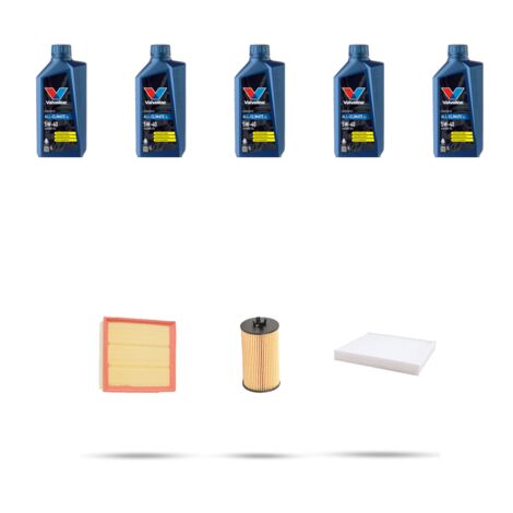 Kit tagliando 3 FILTRI e 5L OLIO compatibile con Opel Zafira B 1.6 FlexFuel 85kw dal 2008