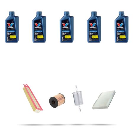 Kit tagliando 3 FILTRI e 5L OLIO compatibile con Peugeot 308 1.4 72kw Dal 2010