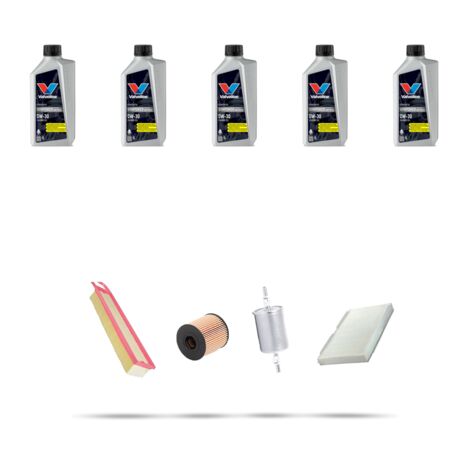 Kit tagliando 3 FILTRI e 5L OLIO compatibile con Peugeot 308 1.6 16v 115kw Dal 2010