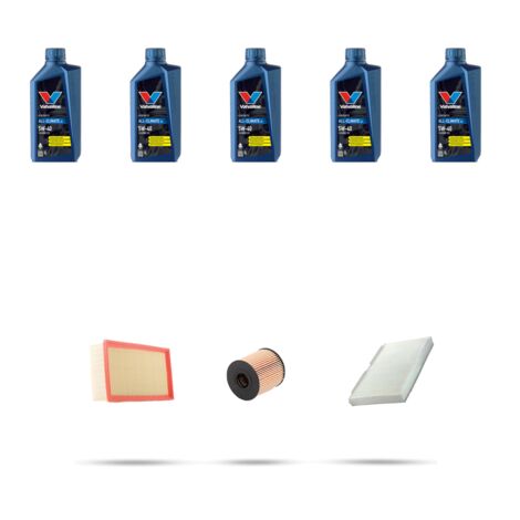 Kit tagliando 3 FILTRI e 5L OLIO compatibile con Peugeot 308 2.0 103kw Dal 2009