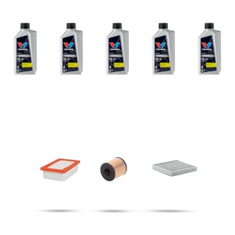 Kit tagliando 3 FILTRI e 5L OLIO compatibile con Peugeot 508 1.6 THP 115kw Dal 2010