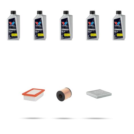Kit tagliando 3 FILTRI e 5L OLIO compatibile con Peugeot 508 1.6 THP 121kw Dal 2012