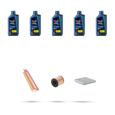 Kit tagliando 3 FILTRI e 5L OLIO compatibile con Peugeot 508 1.6 VTI 88kw Dal 2010
