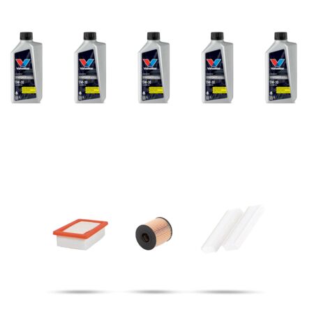 Kit tagliando 3 FILTRI e 5L OLIO compatibile con Peugeot 508 II (R8) 1.6 Puretech 121kw Dal 2018