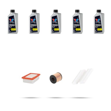 Kit tagliando 3 FILTRI e 5L OLIO compatibile con Peugeot 508 II (R8) 1.6 Puretech 133kw Dal 2018