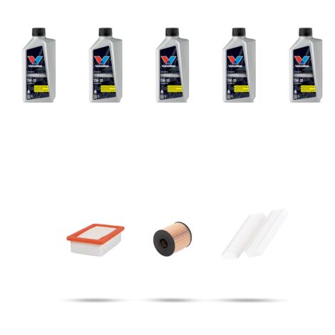 Kit tagliando 3 FILTRI e 5L OLIO compatibile con Peugeot 508 II (R8) 1.6 Puretech 165kw Dal 2018