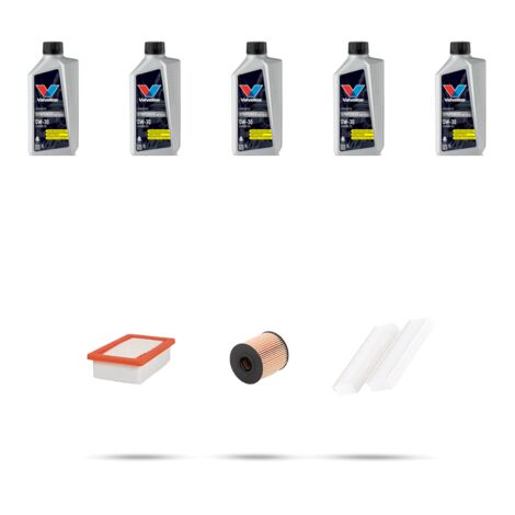 Kit tagliando 3 FILTRI e 5L OLIO compatibile con Peugeot 508 II (R8) PSE Hybrid 147kw Dal 2020