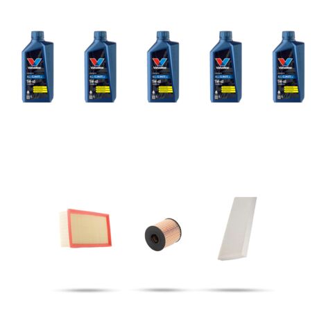 Kit tagliando 3 FILTRI e 5L OLIO compatibile con Peugeot 807 2.0 16V 103kw dal 2005
