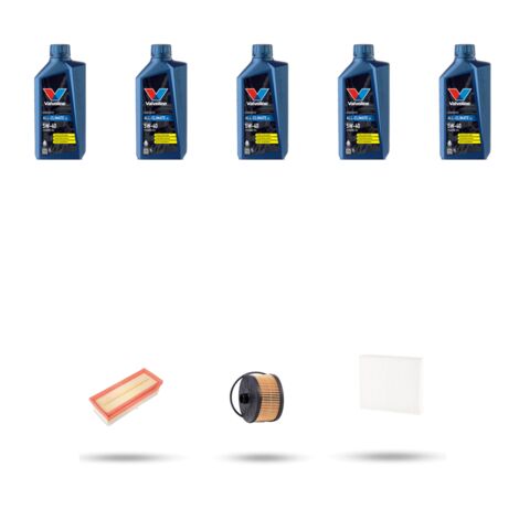 Kit tagliando 3 FILTRI e 5L OLIO compatibile con Renault Captur (J5,H5) 1.2 TCE 120 87kw dal 2016