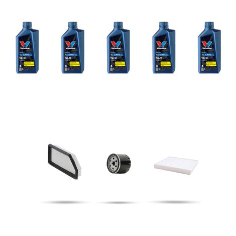 Kit tagliando 3 FILTRI e 5L OLIO compatibile con Renault Clio V 1.6 E-Tech 145 105Kw dal 2022