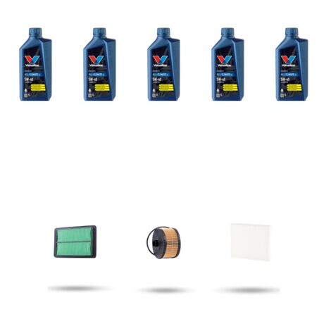 Kit tagliando 3 FILTRI e 5L OLIO compatibile con Renault Kadjar (HFE) 1.2 Tce 96kw dal 2015