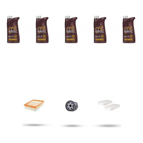 Kit tagliando 3 FILTRI e 5L OLIO compatibile con Renault Kangoo II 1.5 Dci 76kw Dal 2008