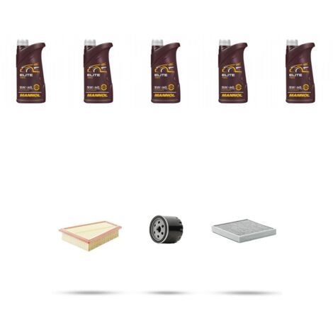 Kit tagliando 3 FILTRI e 5L OLIO compatibile con Renault Laguna II 1.6 16v 79kw dal 2000