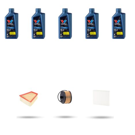 Kit tagliando 3 FILTRI e 5L OLIO compatibile con Renault Megane IV 1.2 Tce 74kw dal 2015