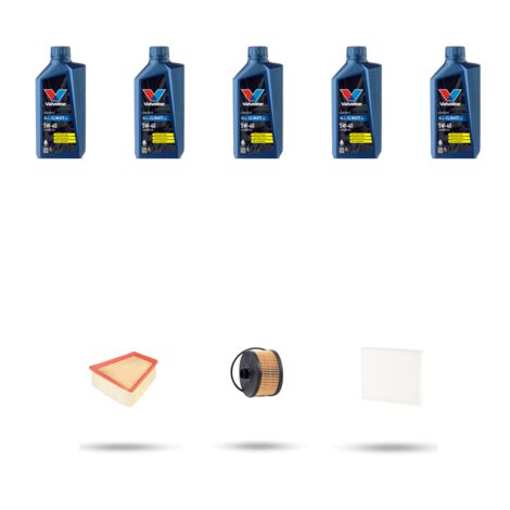 Kit tagliando 3 FILTRI e 5L OLIO compatibile con Renault Megane IV 1.2 Tce 97kw dal 2015
