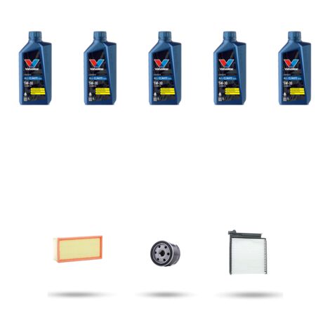 Kit tagliando 3 FILTRI e 5L OLIO compatibile con Renault Modus / Grand Modus 1.4 16v 72kw Dal 2004