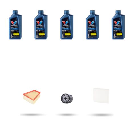 Kit tagliando 3 FILTRI e 5L OLIO compatibile con Renault Scenic II / Grand Scenic 1.6 16v 82kw Dal 2003