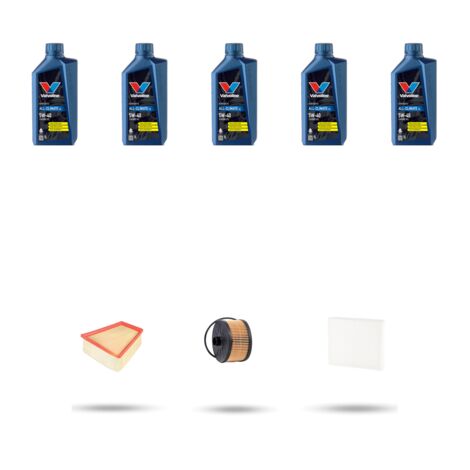 Kit tagliando 3 FILTRI e 5L OLIO compatibile con Renault Scenic IV / Grand Scenic 1.2 Tce 85kw Dal 2016