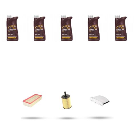 Kit tagliando 3 FILTRI e 5L OLIO compatibile con Seat Altea / Altea XL / Freetrack 2.0 TDI 103kw dal 2004