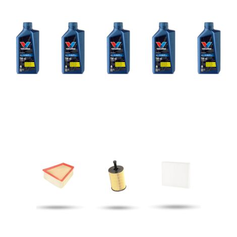 Kit tagliando 3 FILTRI e 5L OLIO compatibile con Seat Cordoba III 1.9 TDI 96kw dal 2002 al 2009