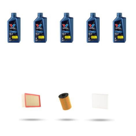 Kit tagliando 3 FILTRI e 5L OLIO compatibile con SKODA KAROQ 1.6 Tdi 85kw DAL 2017