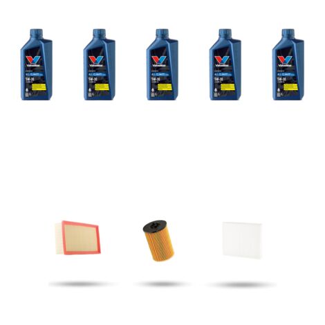 Kit tagliando 3 FILTRI e 5L OLIO compatibile con SKODA KAROQ 2.0 Tdi 140kw DAL 2017