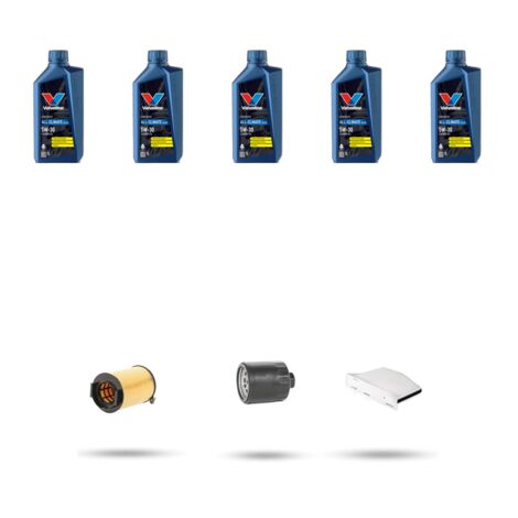 Kit tagliando 3 FILTRI e 5L OLIO compatibile con Skoda Octavia II 1.6 75kw Dal 2004 al 2013