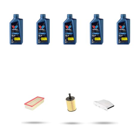 Kit tagliando 3 FILTRI e 5L OLIO compatibile con Skoda Octavia II 1.9 TDI 77kw Dal 2009 al 2010