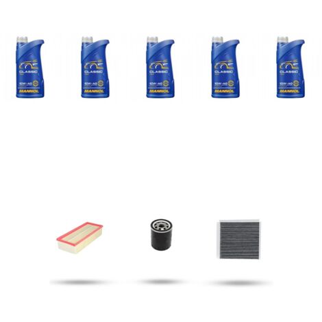 Kit tagliando 3 FILTRI e 5L OLIO compatibile con Smart ForFour (454) 1.5 80kw Dal 2004 al 2006