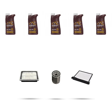 Kit tagliando 3 FILTRI e 5L OLIO compatibile con Subaru Forester (SH) 2.0 16v 110kw dal 2008