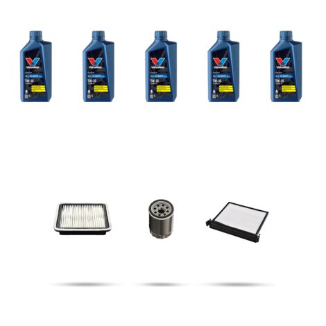 Kit tagliando 3 FILTRI e 5L OLIO compatibile con Subaru Impreza III 2.5 169kw dal 2008