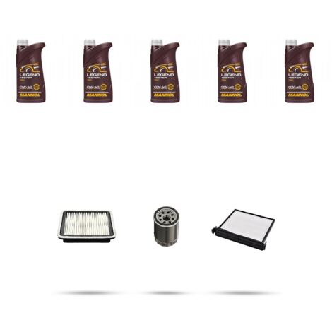 Kit tagliando 3 FILTRI e 5L OLIO compatibile con Subaru Impreza III 2.5 STI 294kw dal 2010