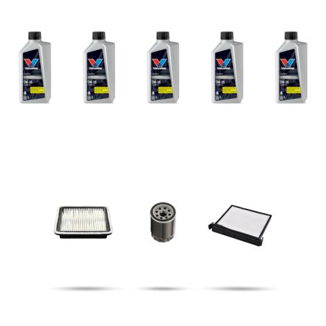 Kit tagliando 3 FILTRI e 5L OLIO compatibile con Subaru Impreza IV 1.6 84kw 2013