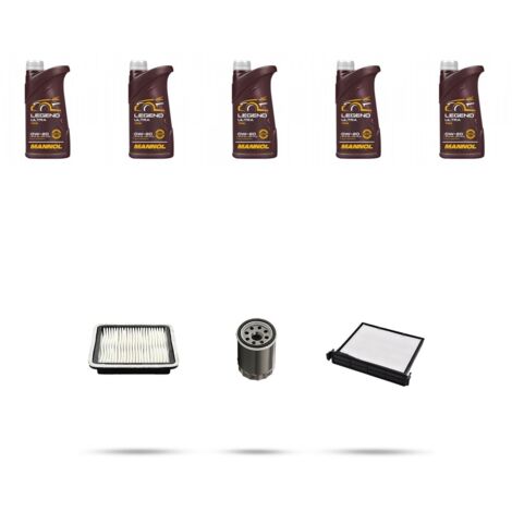 Kit tagliando 3 FILTRI e 5L OLIO compatibile con Subaru Impreza IV 2.0 110kw 2015