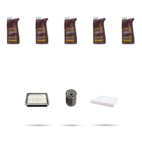 Kit tagliando 3 FILTRI e 5L OLIO compatibile con Subaru Legacy V 2.5I 127kw dal 2012