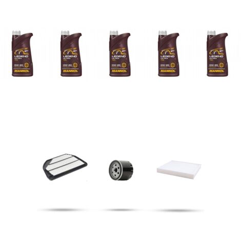Kit tagliando 3 FILTRI e 5L OLIO compatibile con Suzuki Vitara II 1.4 Hybrid 95kw Dal 2019