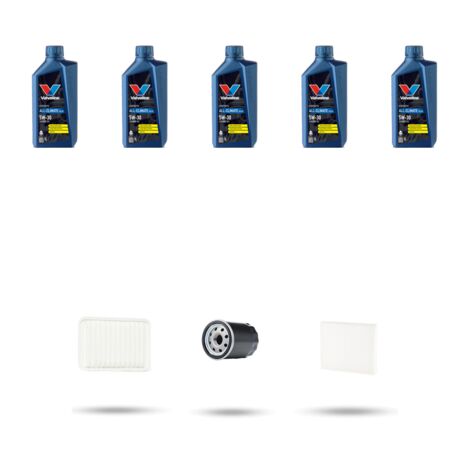 Kit tagliando 3 FILTRI e 5L OLIO compatibile con Toyota Auris I (E150) 1.5 81Kw dal 2006 al 2012