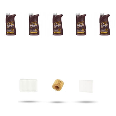 Kit tagliando 3 FILTRI e 5L OLIO compatibile con Toyota Auris I (E150) 1.8 16v 108kw Dal 2009