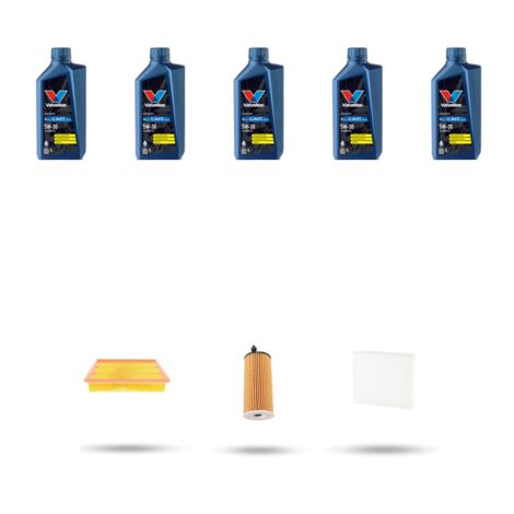 Kit tagliando 3 FILTRI e 5L OLIO compatibile con Toyota Auris II (E180) 1.6 D4-D 82kw Dal 2015