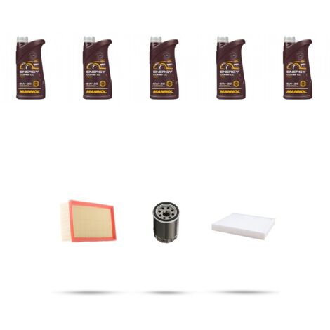 Kit tagliando 3 FILTRI e 5L OLIO compatibile con Toyota Avensis Verso 2.0 16v 110kw Dal 2001