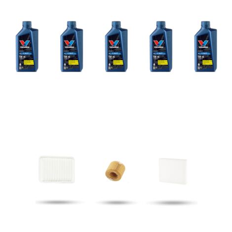 Kit tagliando 3 FILTRI e 5L OLIO compatibile con Toyota Corolla X (E14/E15) 1.6 16v 91kw Dal 2007