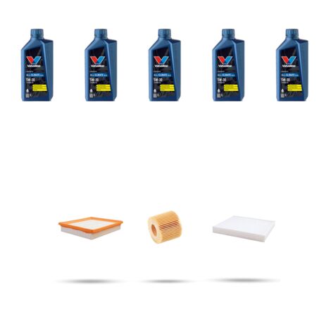Kit tagliando 3 FILTRI e 5L OLIO compatibile con Toyota Prius 1.8 16v 100kw dal 2008